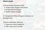 Dragon Legends – Ukiyo-e Japanese, a Decorative Illustration by Vandy Fullum (Thumbnail 2 of 5)