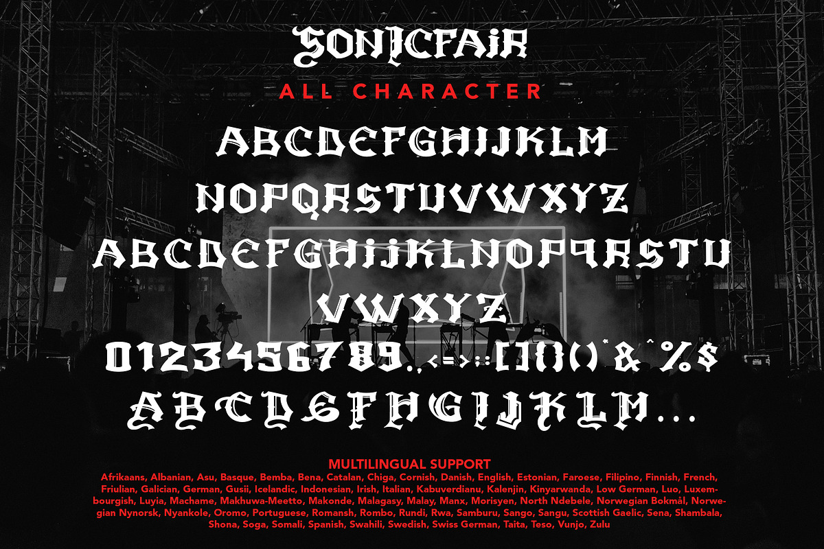 Sonicfair - Gothic Typeface Font, a Handwritten Font by Arendxstudio (Photo 7 of 9)
