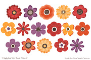 Autumn Flowers Clipart, an Illustration by Amanda Ilkov (Thumbnail 3 of 4)