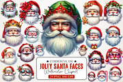 Jolly Santa Faces Clipart Collection, an Illustration by RobertsArt (Thumbnail 1 of 7)
