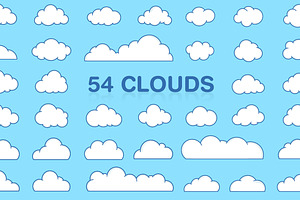 Clouds Comic Style with Outline