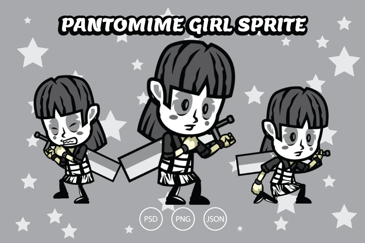 Pantomime Girl Game Asset Sprites, an Education Illustration by Heavtryq Design (Photo 1 of 2)