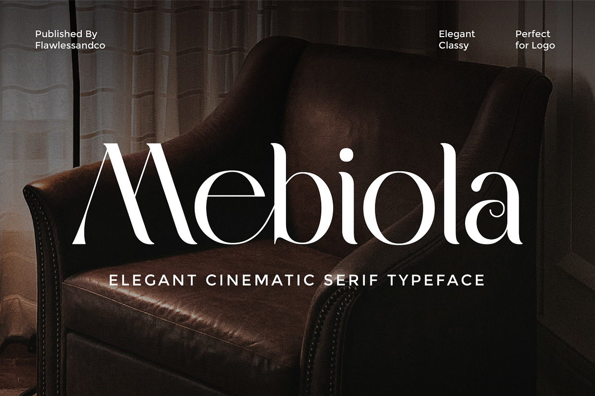 Mebiola – Elegant Cinematic Serif Fo, a Serif Font by Flawless And Co (Photo 1 of 10)