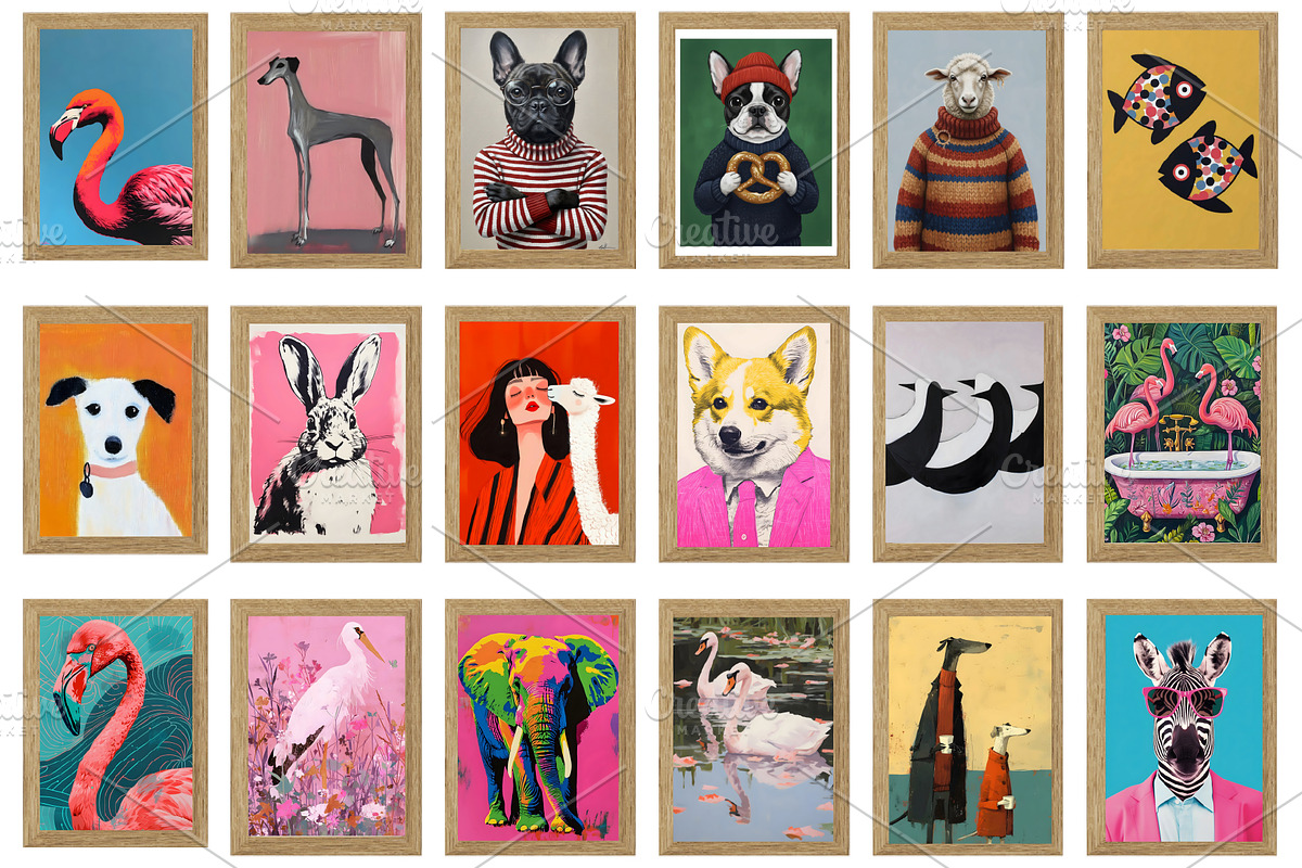Animal Wall Art Bundle,Animal Prints, an Animal Photo by Chipshpow Graphics (Photo 5 of 11)