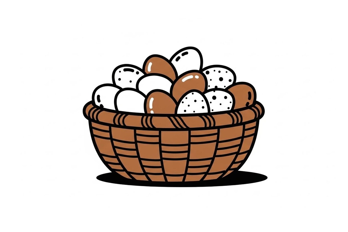 Easter Basket Vector Silhouette Bund, an Illustration by Designs_River (Photo 2 of 51)