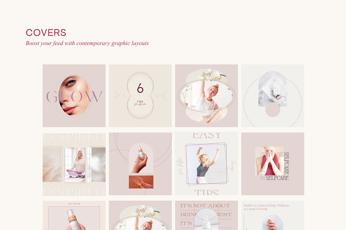 Wellness Social Media Kit CANVA PS, a Social Media Template by Sparrow & Snow (Photo 6 of 26)