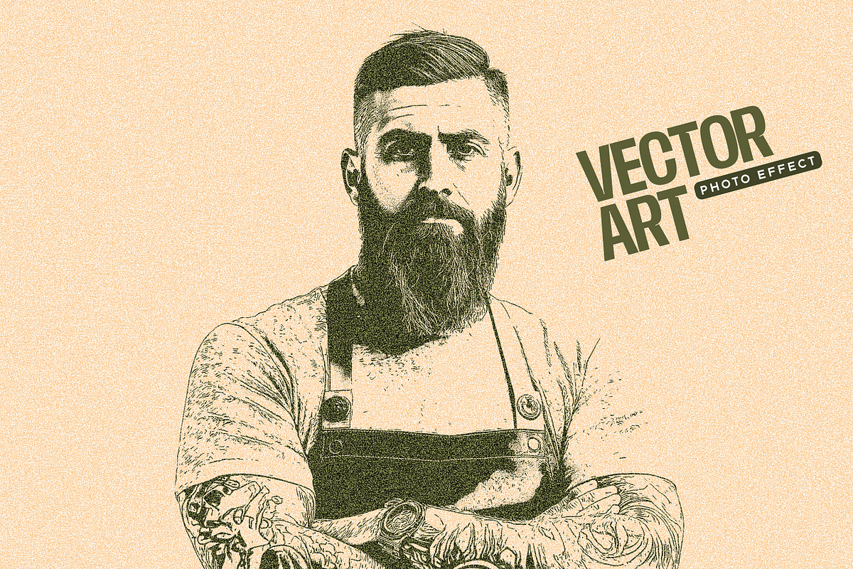 Retro Vector Art PS Effect, a Brushes & More by INTENTFX (Photo 1 of 3)