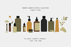 Modern cosmetic bottles