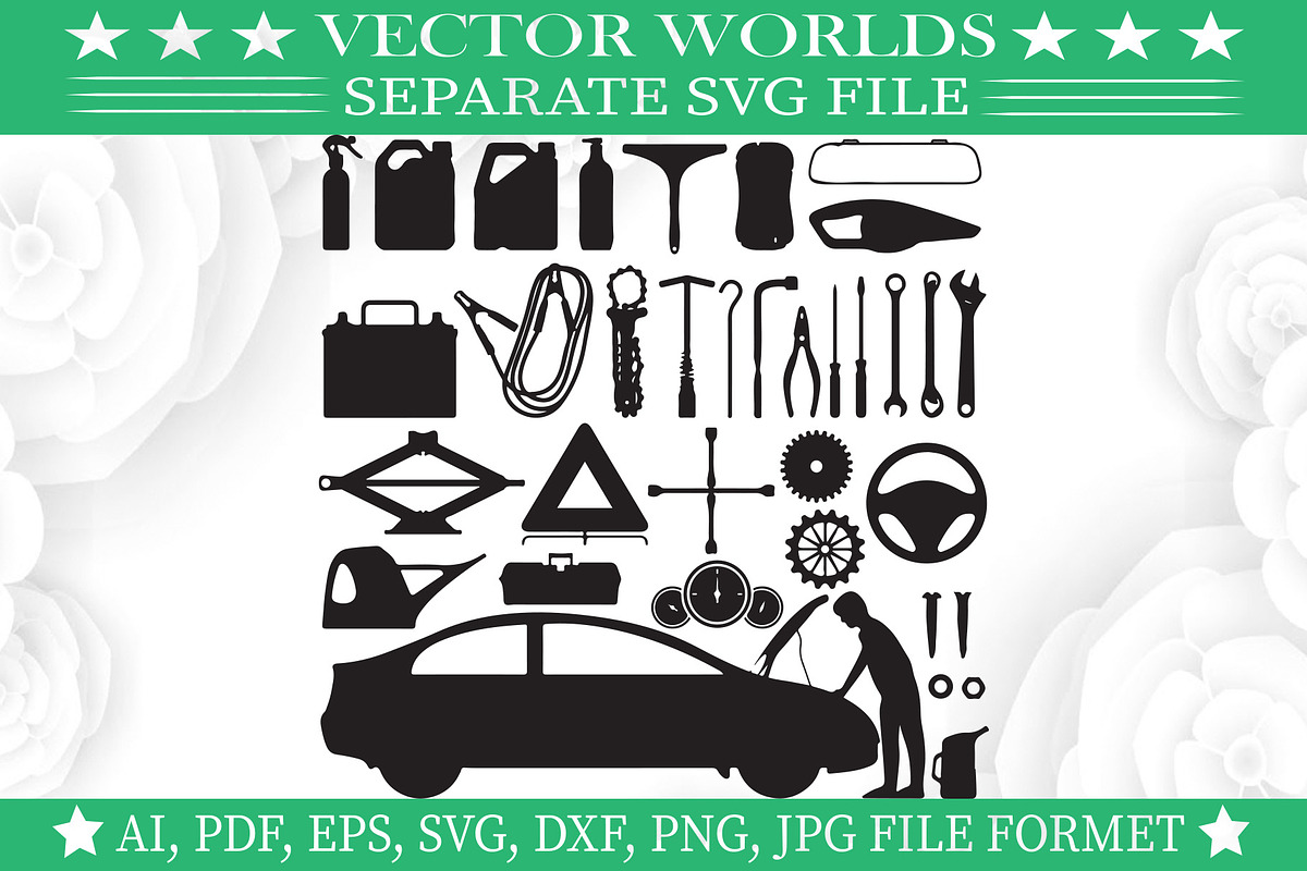 Car Repair Tool SVG, Car Repair Svg, an Object Graphic by VectorWorlds (Photo 2 of 3)