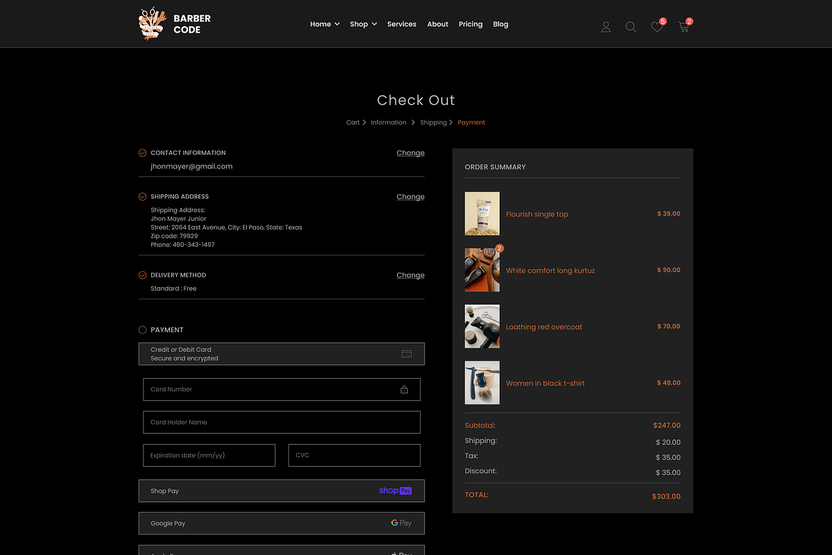 Barber Shop & eCommerce UI Template, an UI Kit Template by ReformedTech (Photo 13 of 26)