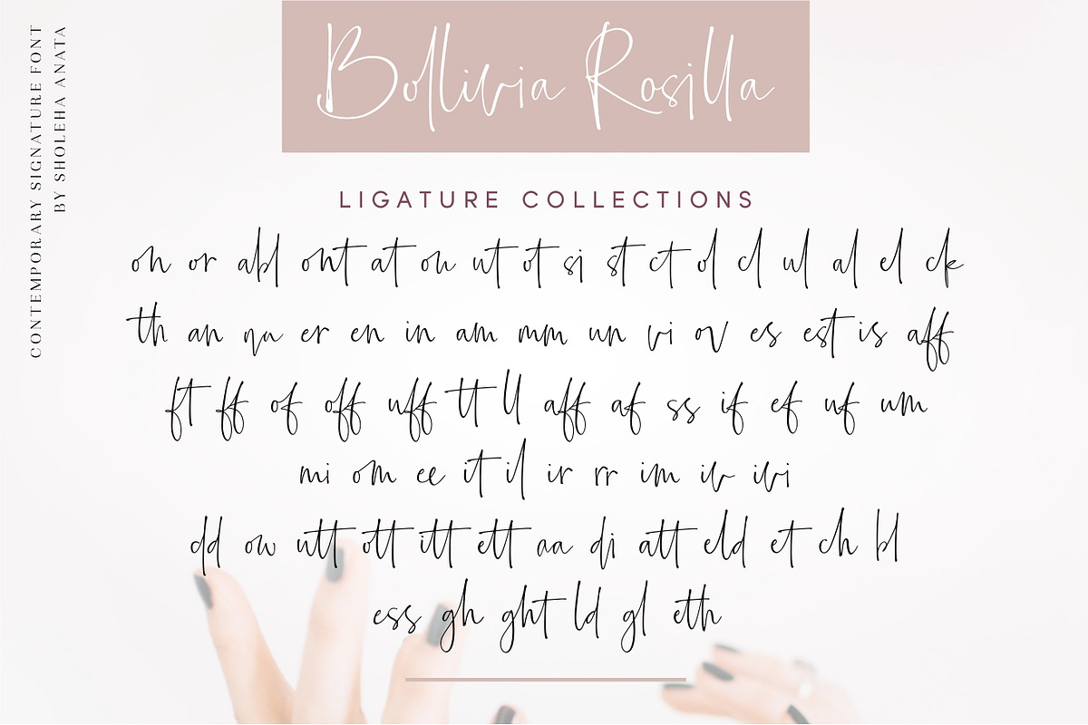 Sale 20% // Bollivia Rosilla, a Script Font by Anatadesign (Photo 12 of 12)