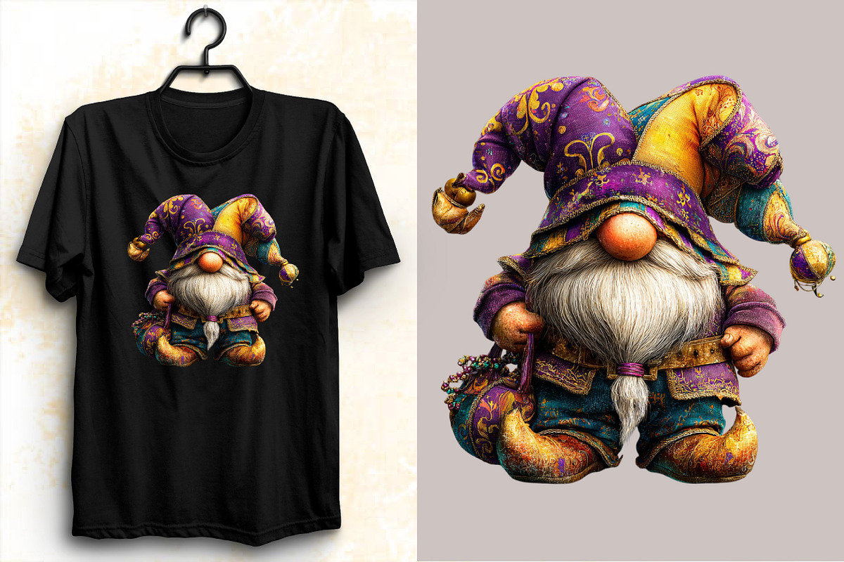 Watercolor Mardi Gras Gnomes Clipart, an Illustration by SVGArt (Photo 3 of 7)