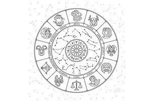 Astrology Circle. Horoscope Concept