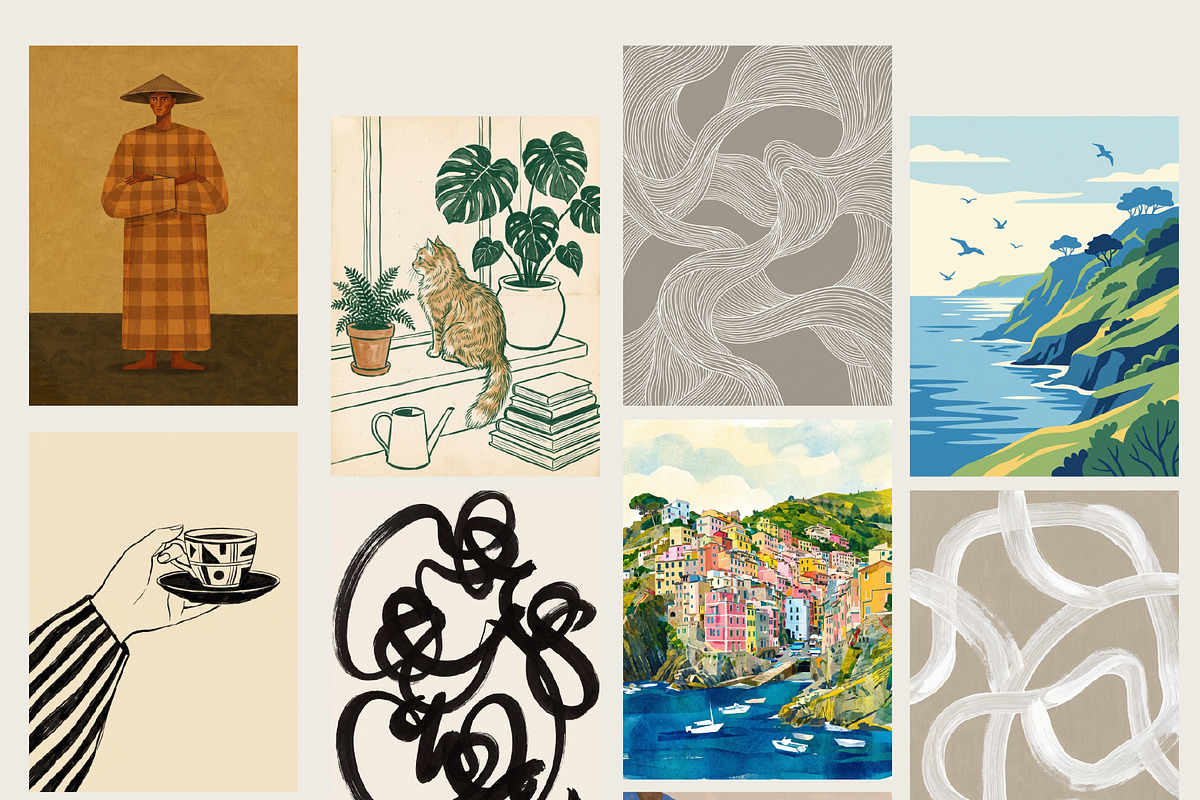 CONTEMPORARY ART PRINTS - 200 Bundle, a Background Graphic by Tomasz Ganclerz (Photo 11 of 14)