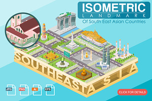 Isometric Landmark of Southeast Asia