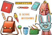 Forest School - Clip Art Set, an Animal Illustration by Mashamashastu (Thumbnail 5 of 9)