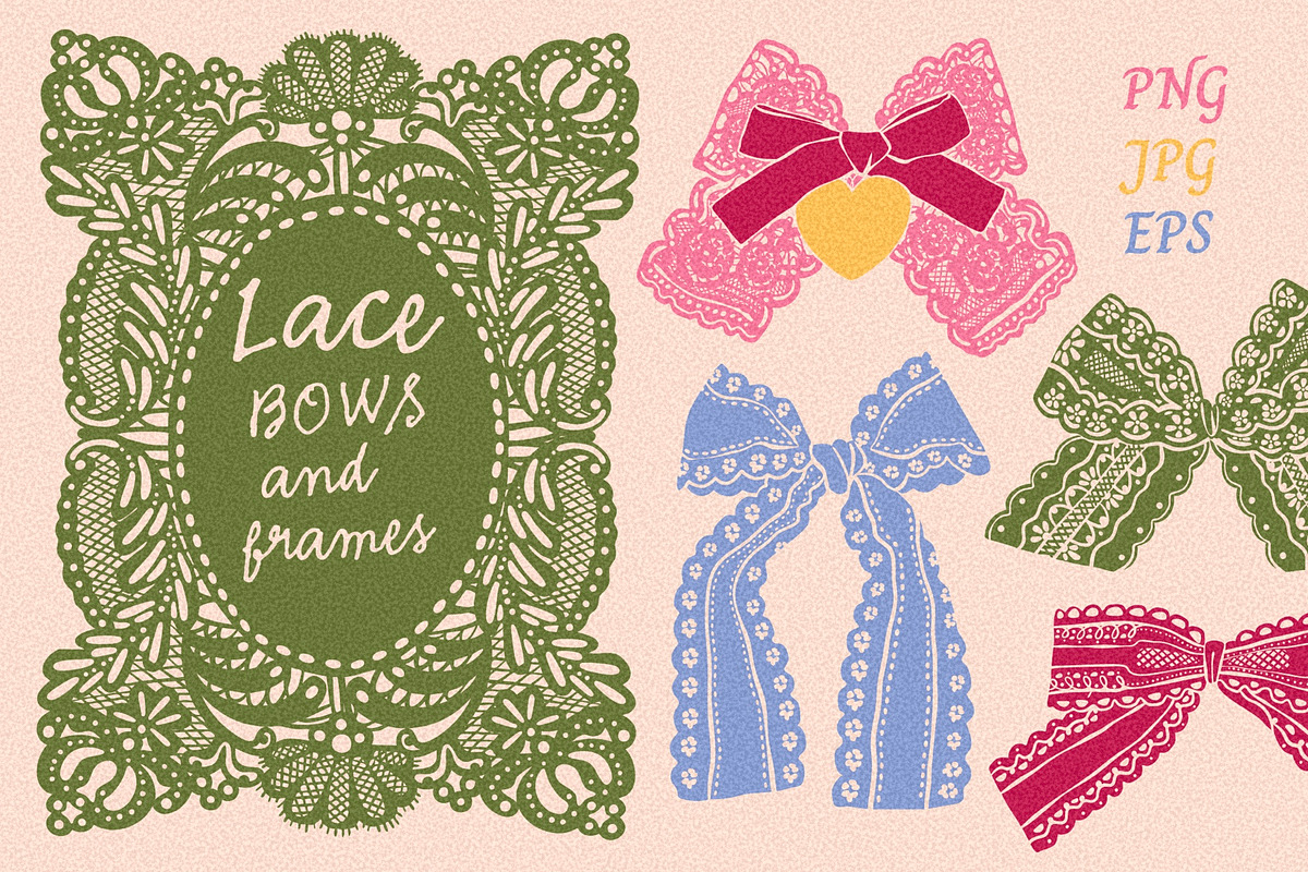 Lace Bows and frames, a Decorative Illustration by Twisted Tail (Photo 8 of 10)