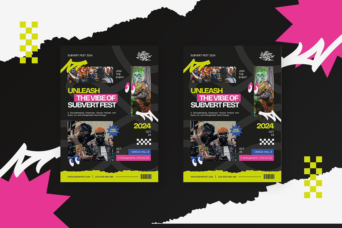 Subvert Fest - Flyer Template, a Flyer Template by StreaksideStd (Photo 3 of 3)