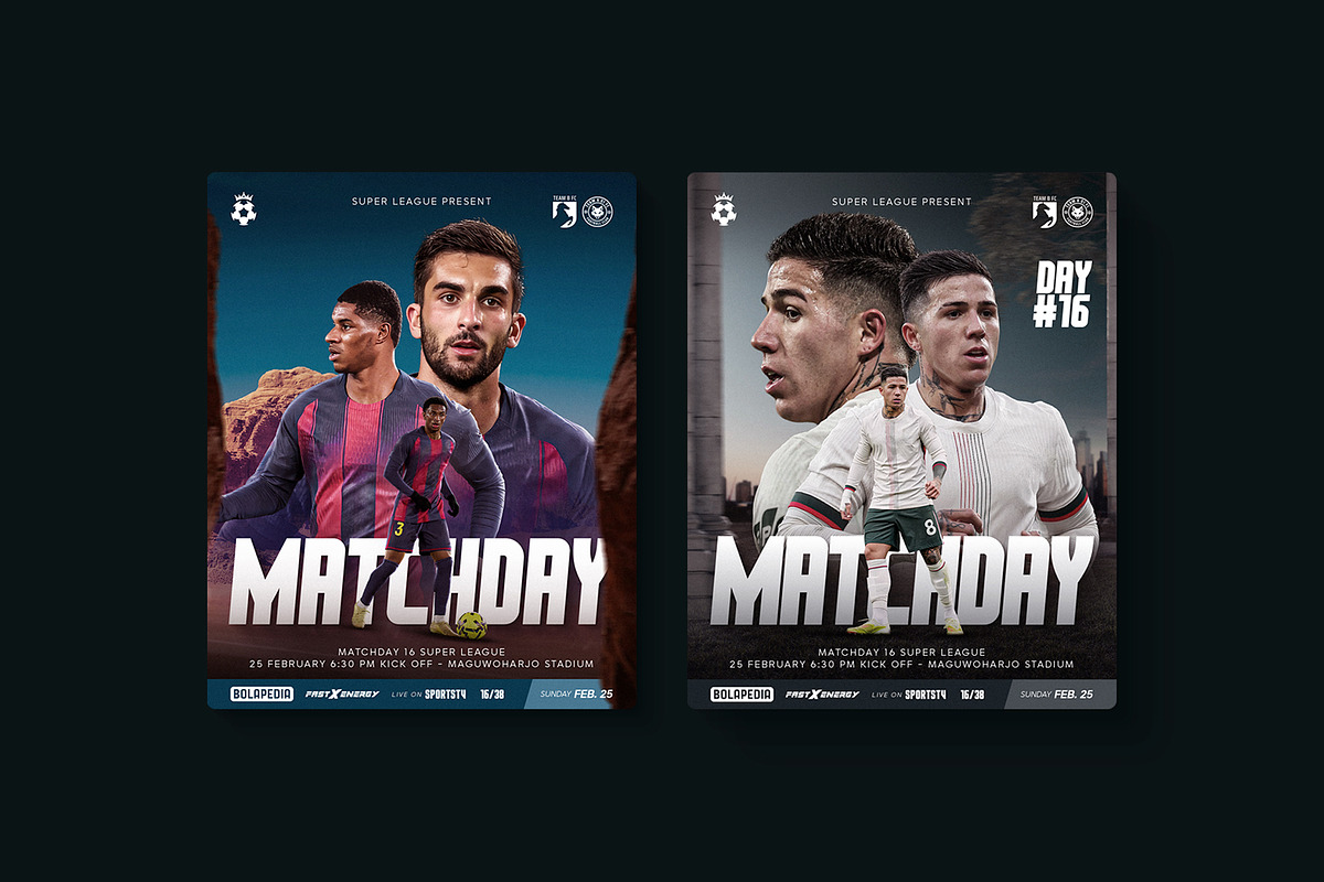 Football Match Day flyer Template, a Flyer Template by Ghurafa Studio (Photo 2 of 3)