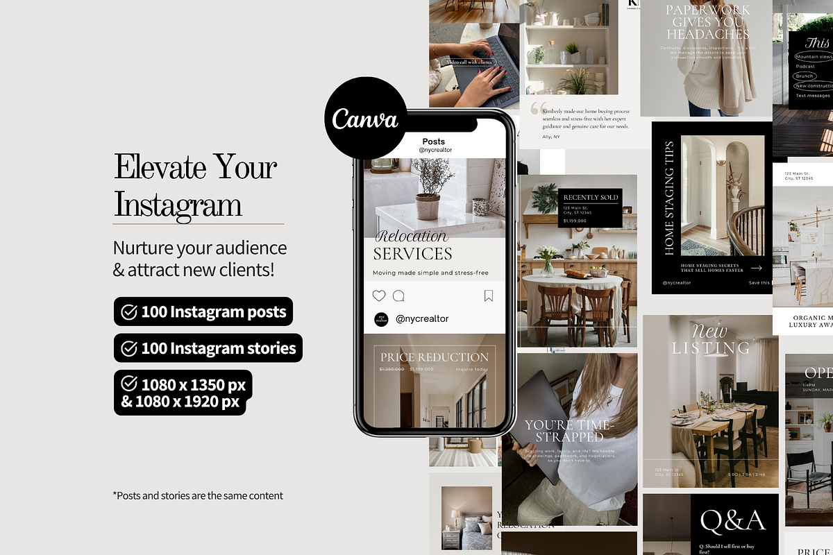 Real Estate Instagram Canva Templates preview 2