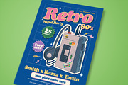 Blue Retro 80s Party Flyer, a Flyer Template by megarez (Thumbnail 3 of 3)