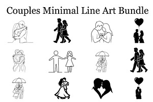 Couples Outline Illustration Set, a Graphic by hafijul