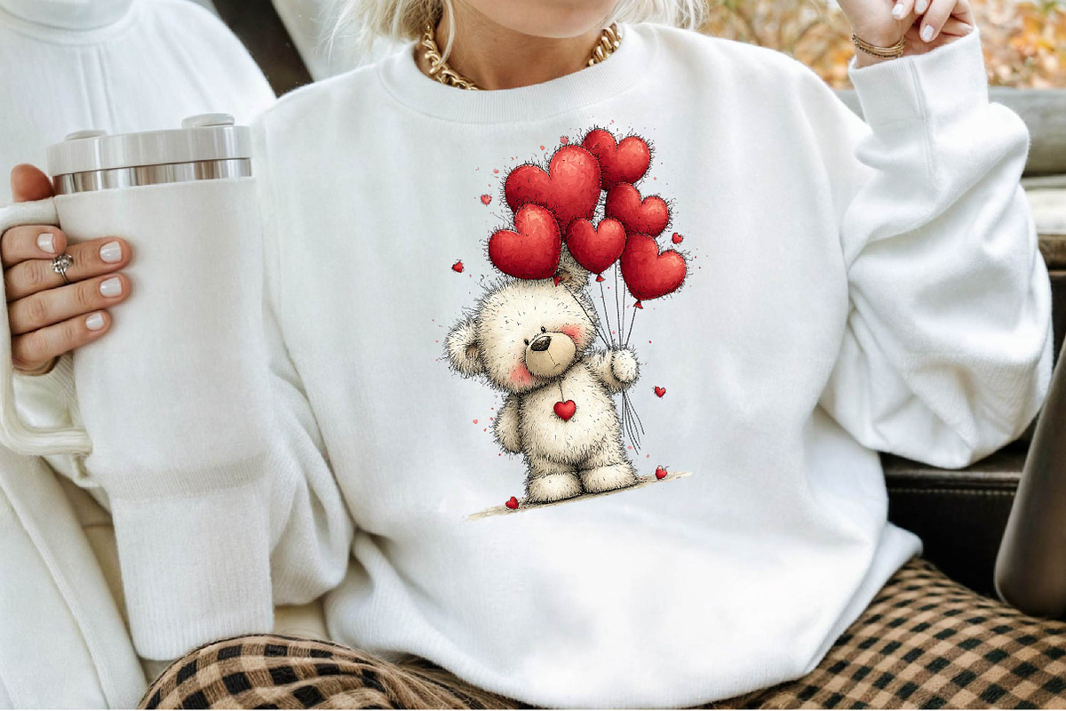 Whimsical Valentine Teddy Bear Clipa, an Illustration by Sublimation Artist (Photo 4 of 6)