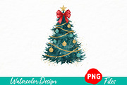 Glitter Tree Sublimation Design, an Illustration by Watercolor design (Thumbnail 1 of 3)