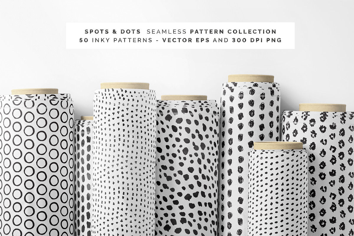 50 Spots & Dots Seamless Patterns, a Pattern Graphic by Pink Coffie