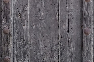 Old wooden door with metal studs, an Architecture Photo by DanFLCreativo