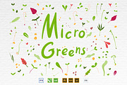 Microgreens Vector Set 1, a Food Illustration by ElenaKovalyova (Thumbnail 2 of 21)