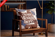 Pillow Library Chair Mockup PSD, a Household Mockup by Bruno's Shop (Thumbnail 1 of 3)
