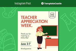 Teacher Appreciation Week Canva, a Design Template by TemplateCastleStore