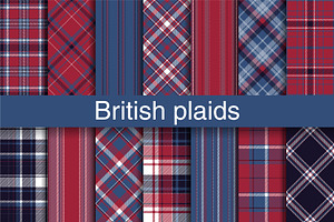 #78 British Plaids in Blue & Red, a Pattern Graphic by Plaid4You