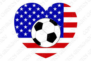American America Flag Soccer, a Sport Illustration by Christos Georghiou