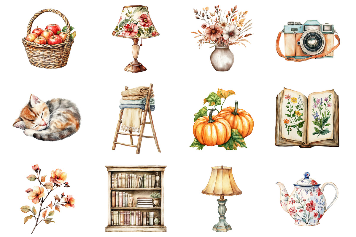 Fall Autumn Academia Clipart, an Illustration by Design Market (Photo 2 of 3)