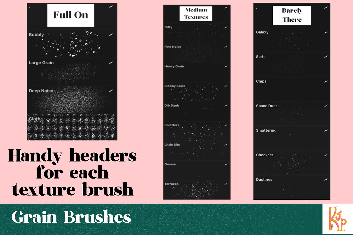 Grainy Procreate Texture Brushes, a Brush Add-On by KJP Designs (Photo 7 of 9)