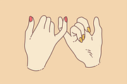 Pinky Swear Hands, an Outline Icon by Masha Tace (Thumbnail 2 of 2)