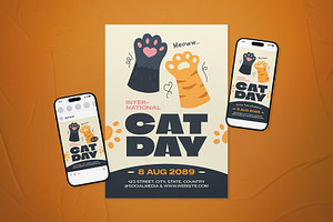International Cat Day Flyer Set, a Flyer Template by The Good Store
