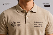 Embroidery Polo T-Shirt Mockup, a Shirt Mockup by studiogstock (Thumbnail 1 of 2)