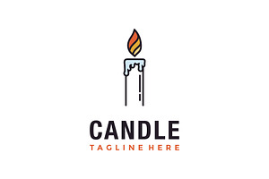Candle light logo template design, a Branding & Logo Template by jundio studio