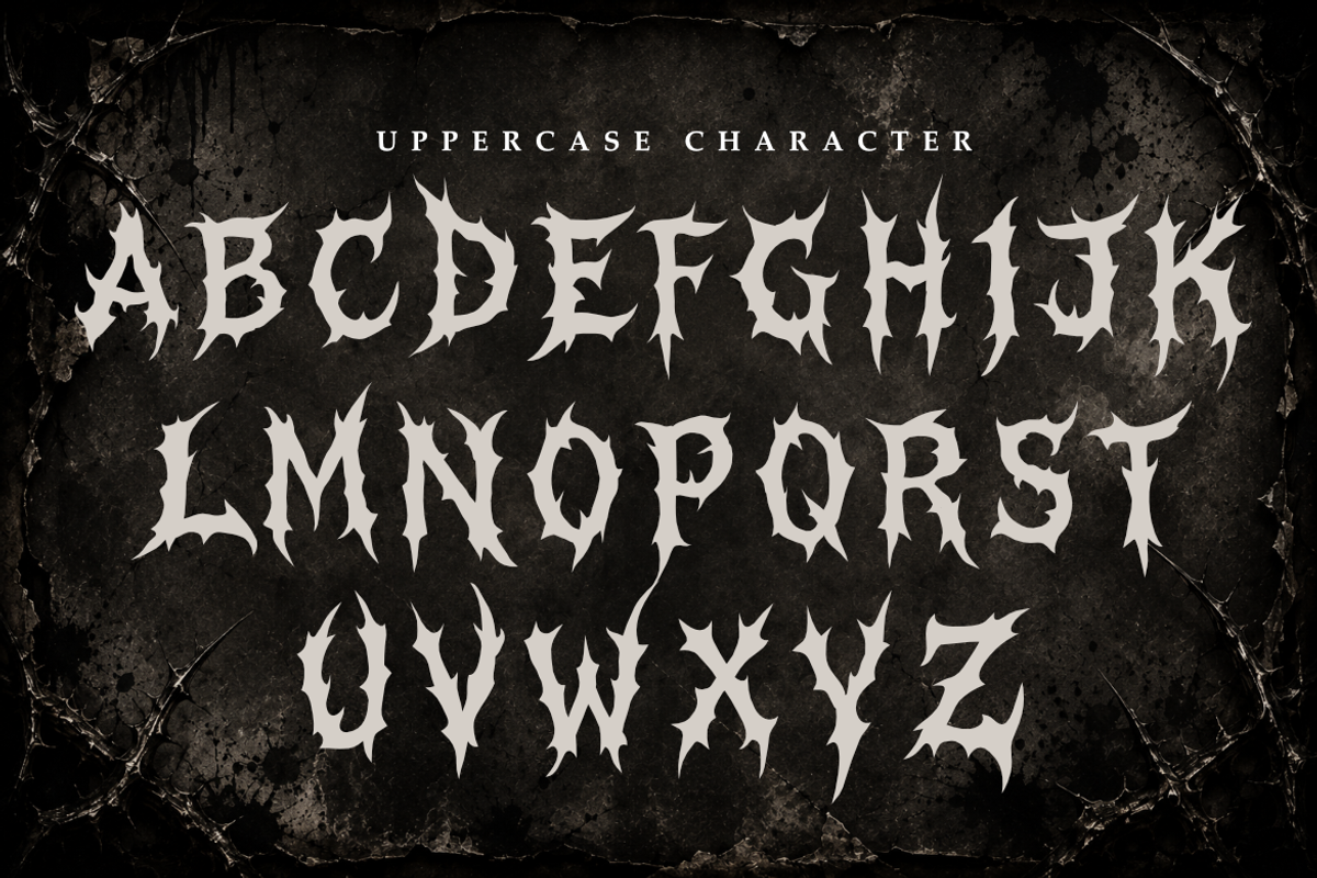 Hollow Genesis Death Metal, a Symbol Font by Masyafi Studio (Photo 2 of 9)