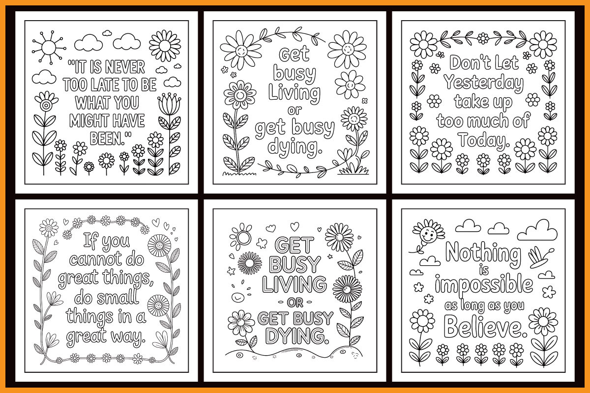 Motivational Quotes Coloring Book, an Object Graphic by protabsorkar11 (Photo 3 of 4)