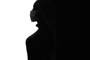Quarantine silhouette air pollution woman in mask, a Person Photo by Photo Drive Studio