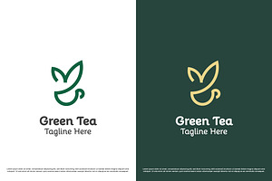 Green Tea Herbal Logo Design Icon, a Branding & Logo Template by Morvana Crew