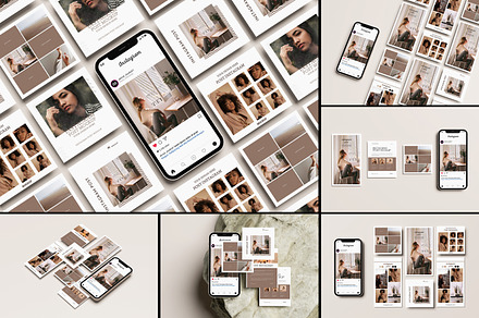 Instagram Stories and Post Mockup, an iPhone Mockup by AKMAL STUDIO