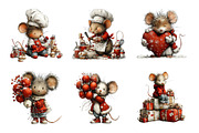 Whimsical Mouse Christmas Clipart, an Illustration by SinaCreation (Thumbnail 2 of 11)