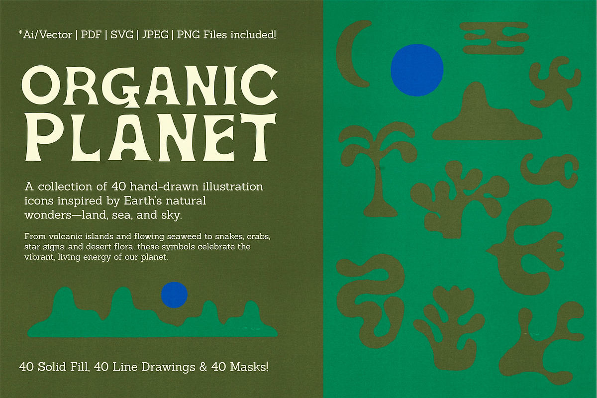 Organic Planet - 40 Hand Drawn Icons, a Decorative Illustration by Madeline ODonoghue Design (Photo 22 of 23)