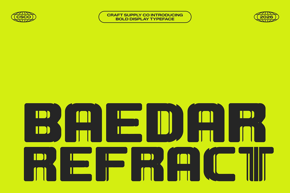 Baedar Refracted, a Sans Serif Font by Craft Supply Co. (Photo 1 of 8)