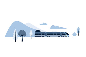 Train transport vector illustration, a Transportation Illustration by Zaie